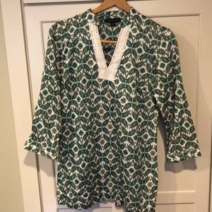Brooks Brothers Paisley Green Tunic women’s small
